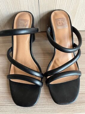 DV by Dolce Vita Black Multi-Strap Slide Heels